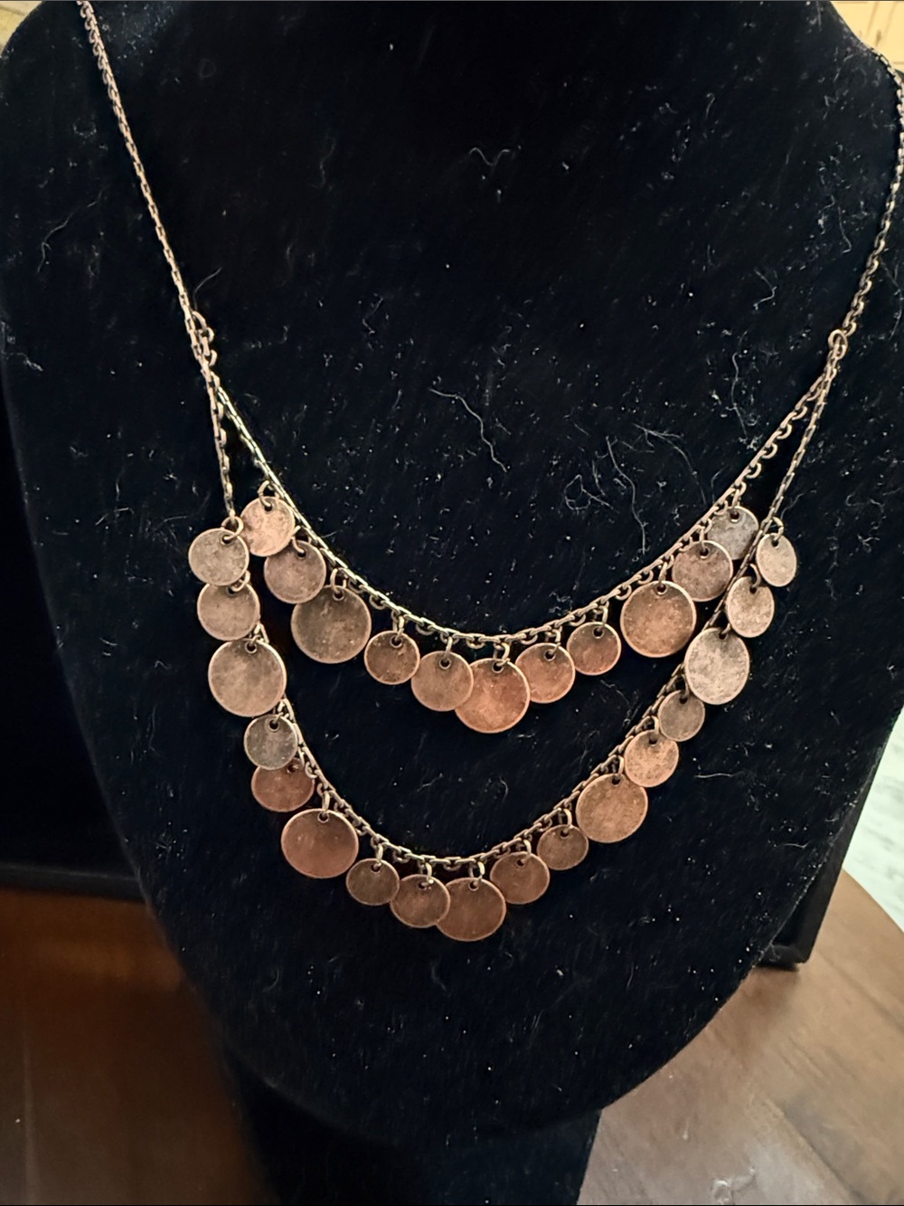 Claire's Layered Copper Disc Necklace